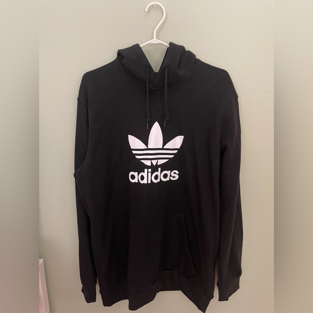 Adidas Black Trefoil Hoodie With Logo